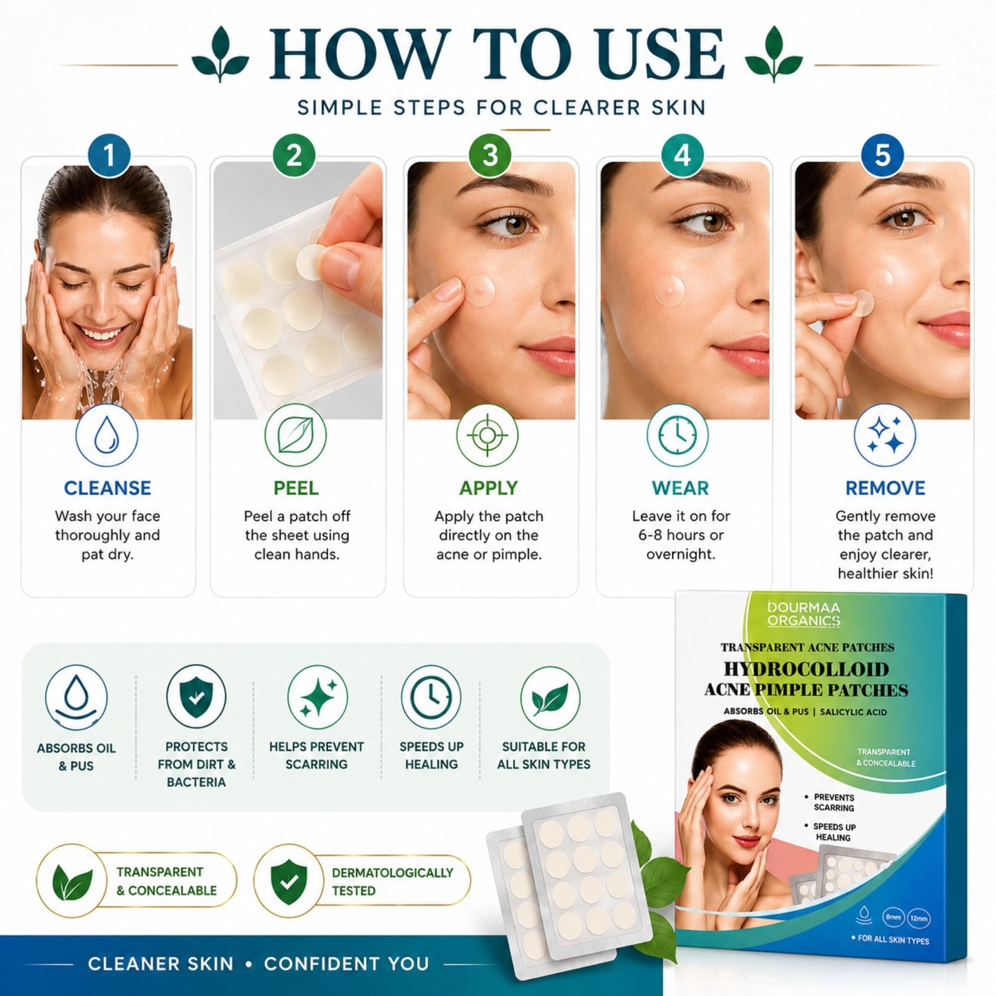 Pimple Patch for Acne & Blemish Removal - 32 Dots