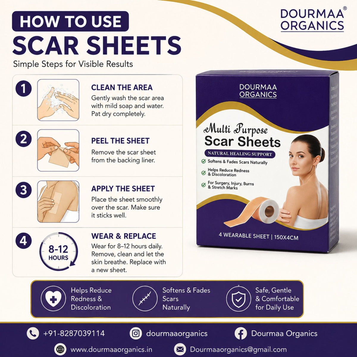 Reusable Silicone Scar Sheets for Old & New Scar Treatment