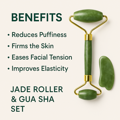 Jade Roller and Gua Sha Facial Massage for Women & Men