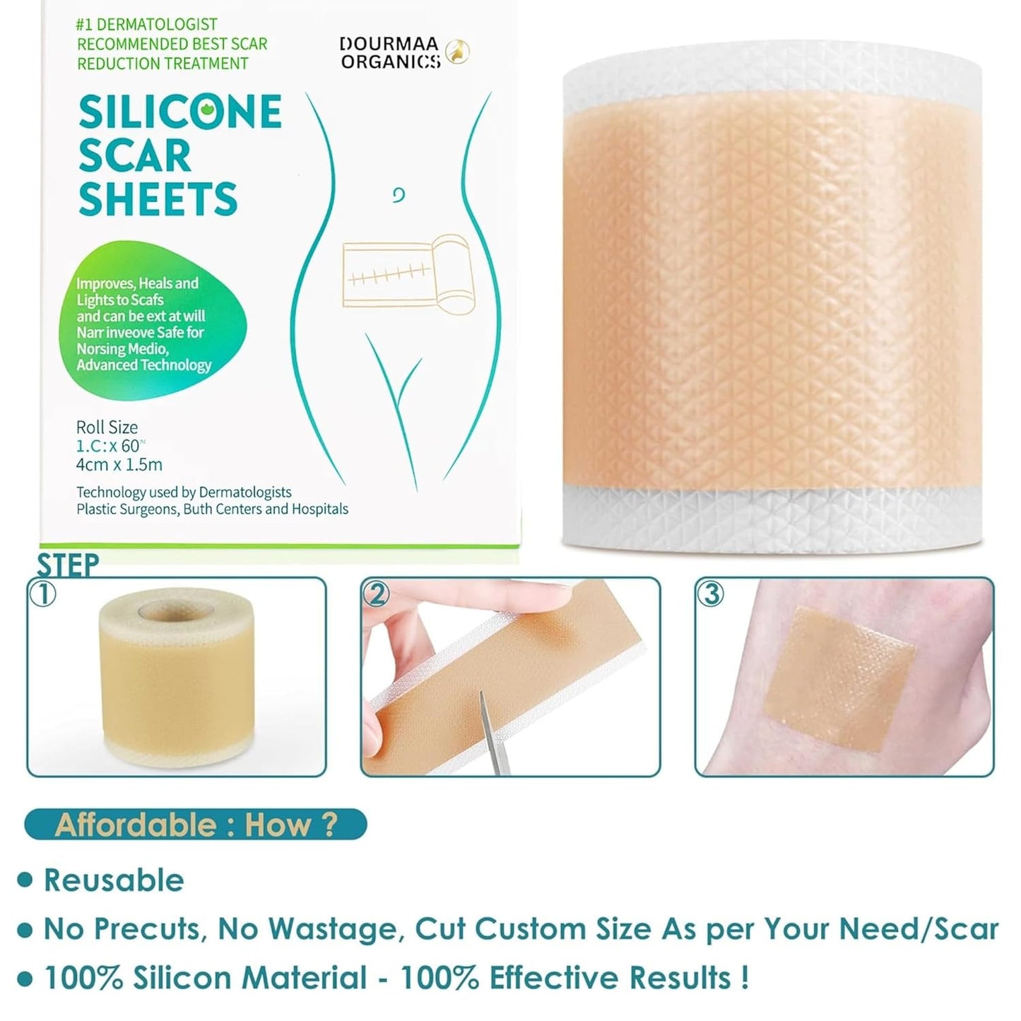 Reusable Silicone Scar Sheets for Old & New Scar Treatment